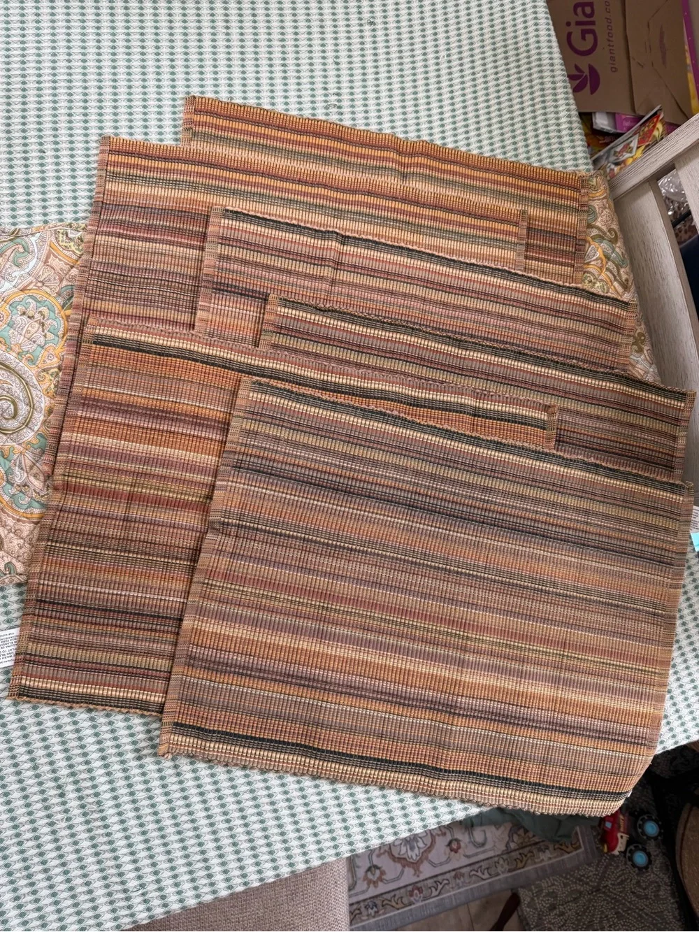 C&F Home Cedar Stripes 100% Cotton Handwoven Set of 6 Placemats 13